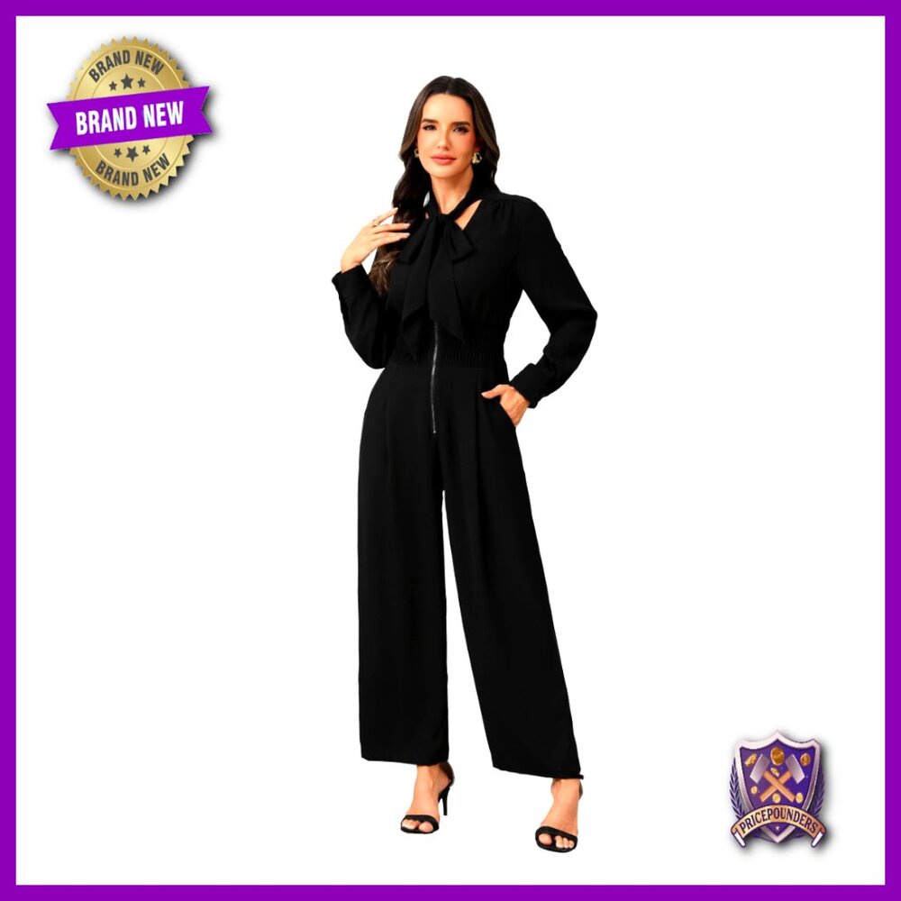 Formal Long Sleeve Jumpsuit Wide Leg Pant Suit Wedding Guest Cocktail